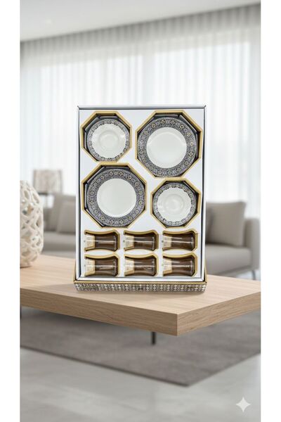 Paşabahçe Herencia Saga 18 Parça Premium Gold Çay & Pasta Takımı – Çeyiz Seti