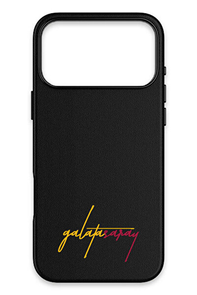 Galatasaray iPhone 17 Pro Max Uyumlu El Yazı Deri Magsafe Lisanslı Telefon Kı...