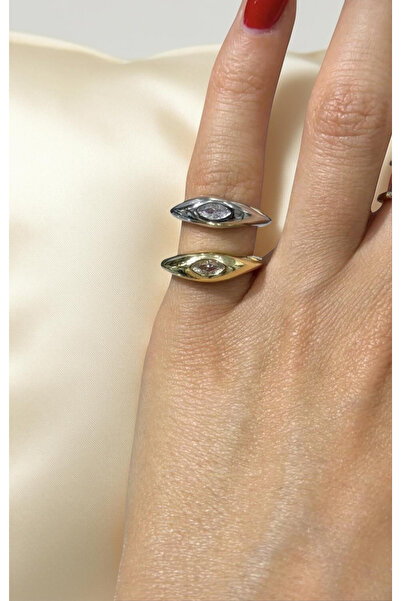 Xui Zirkon Baget Taş Detaylı Ayarlanabilir Minimal Serçe Parmak Yüzüğü