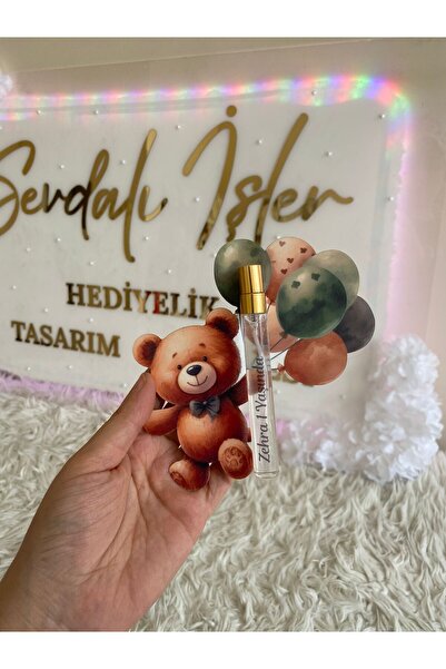 Sevdalı işler ayıcık süslemeli sprey cam kolonya 20 adet
