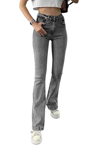 Livik Anona Smoked Solmaz Lycra Ψηλόμεσο τζιν παντελόνι με φαρδιά μπατζάκια