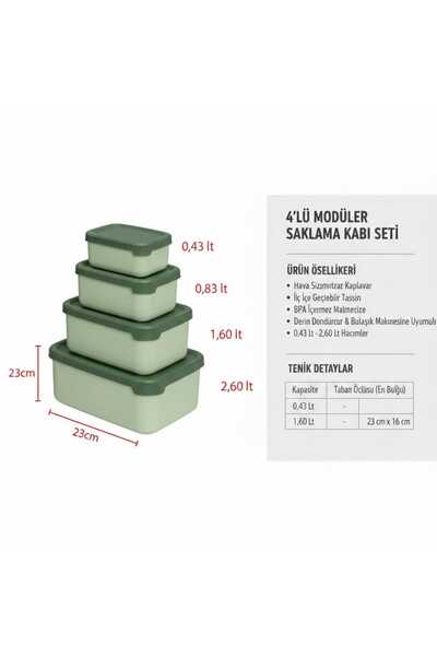 Lider MAGNESİA Storage Container Set of 4