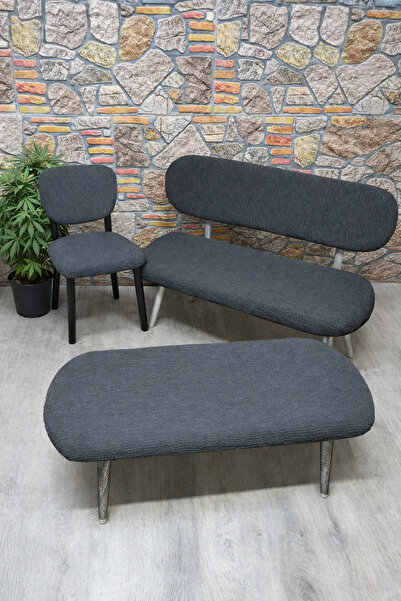 kılıfteks Bench, Pouf 1 Piece and Apple 2 Piece Jacquard Set