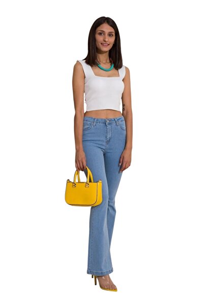 Livik Pantaloni din denim Arya Spanish Paça, albastru deschis, elastici, cu t...