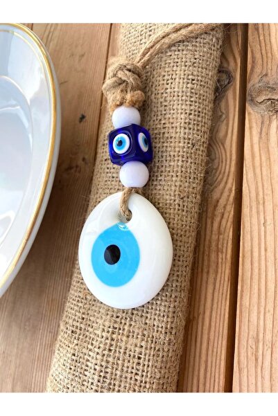 ella'nın çarşısı 1 Piece 5 cm White Color Evil Eye Bead with String, Knitted ...