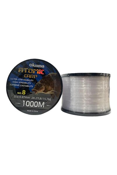 Okuma Atomic Carp 1000mt 0.47mm Bobin Sazan Misinası Şeffaf