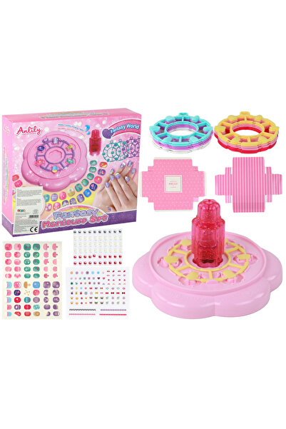 Three top online Nail Set Pink Nail Tips Stickers Diamonds