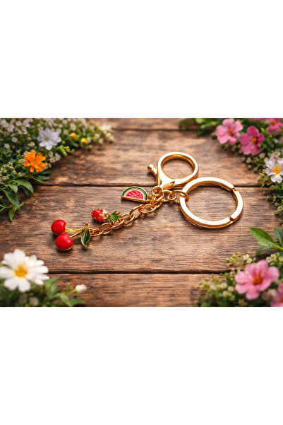 TChic Cherry Strawberry Watermelon Pineapple Bag Ornament Charm Keychain