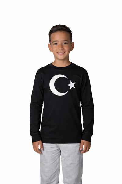 berkMICIRIK unisex παιδική σημαία Τουρκίας Τυπωμένο μπλουζάκι με φεγγάρι και ...