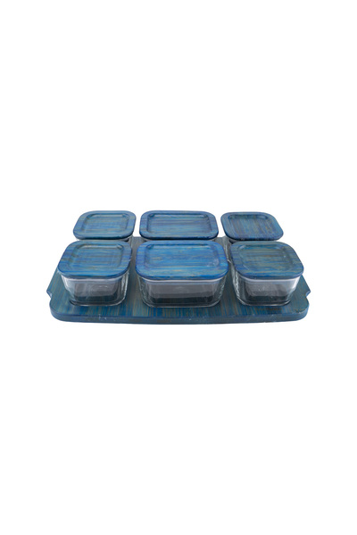 Bambum Enzo 13 Piece Glass Breakfast Set Blue