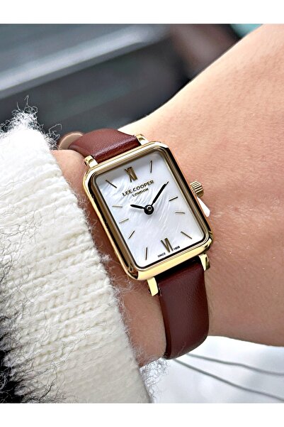 Lee Cooper Special Design Leather Cord Brown-White Color Women Wrist Watch Lc...