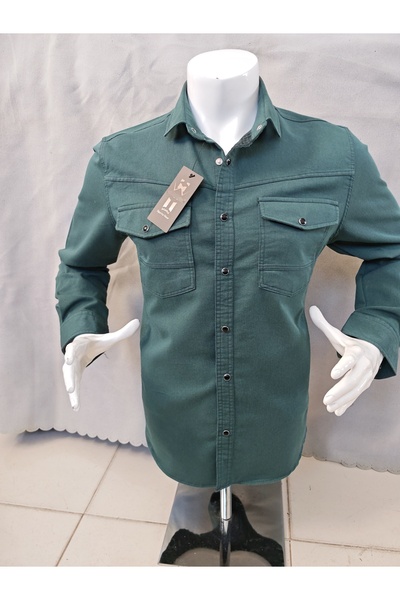 fourty five Uzun kollu çift cepli kot gömlek