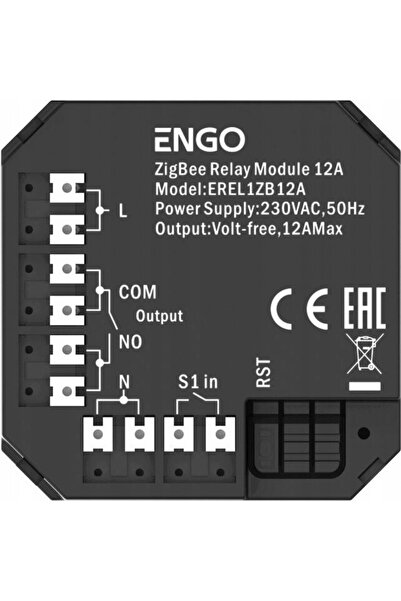 Engo Smart Relay T9EREL1ZB12A, 230 V, 12 A, Black