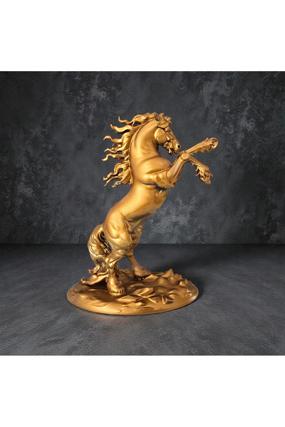 HaBu Lab 3D Bronz Şahlanan At Figürü | Lüks Dekoratif Biblo | Ev & Ofis Dekor...