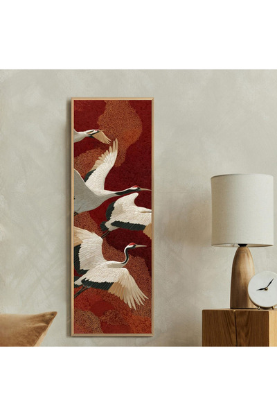 Tuba Decor Tek Parça Gerçek Ahşap dikey Panorama Çerçeveli Tablo