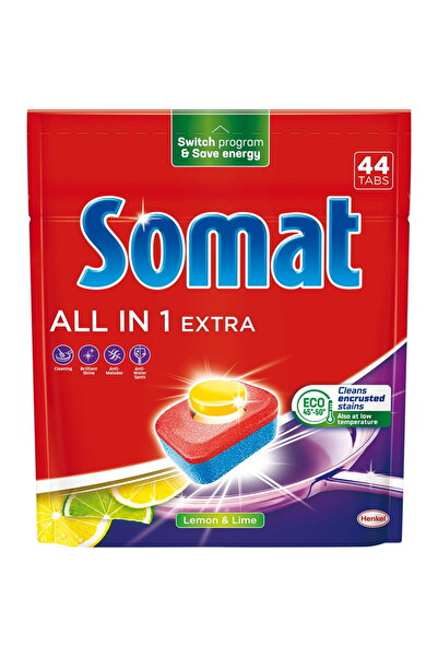 Somat All In One Extra Lemon Dish Detergent, 44 Tablets