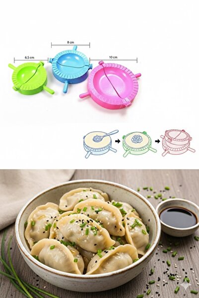 TEKNO İSTANBUL Pratik Ravioli ve Mantı Kalıbı Seti - 3 Farklı Boy Çiğ Börek, ...