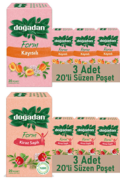 Doğadan Form Kiraz Saplı ve Kayısılı Karışık Bitki Çayı 20'li x 6 Adet
