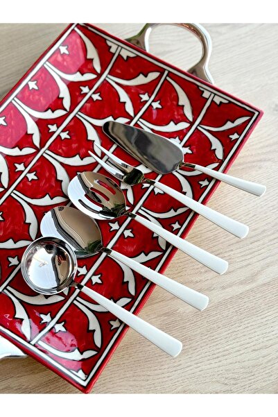 CREARTHOME Venüs Sos Seti Çelik Beyaz 5 Parça YTK 028