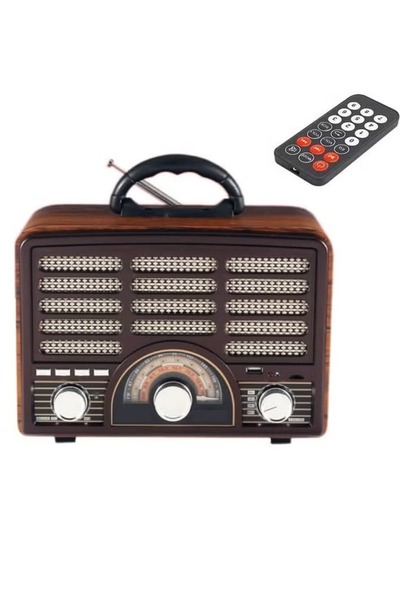 Primo Plus راديو Denx DX2443 ريترو محمول عالي الدقة مزود بتقنية بلوتوث، ومنفذ...