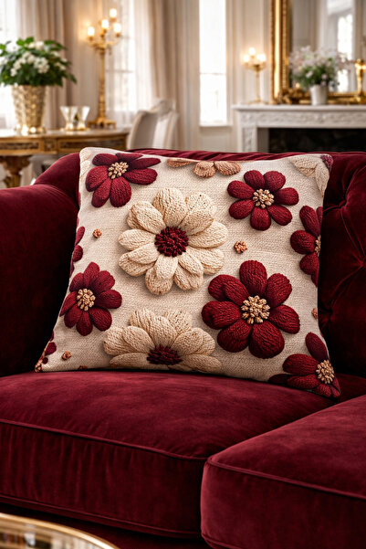 Gizo Home غطاء وسادة مزخرف بنمط التطريز البوهيمي المطبوع رقميًا بتقنية 5D، قط...