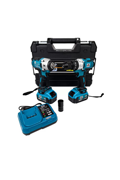 German Meister Impact Wrench + Drill Set with 2 Batteries 36V, 8Ah