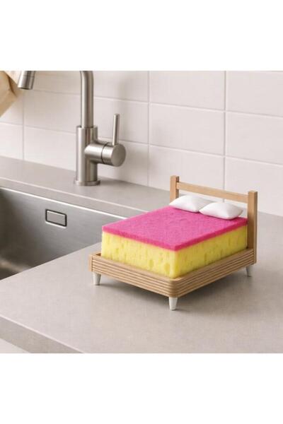 MisterionStudio حامل صابون إسفنجي بتصميم على شكل سرير - حامل صابون إسفنجي لطيف
