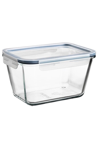 IKEA QUİCK1,8 Lt 21x15x12 Cm Dikdörtgen Kapaklı Saklama Kabı Cam - Plastik