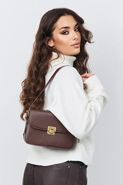 Trendyup Bag urmăr lady, d Linen Leather ecologic, crossbody, velo coffee bro...