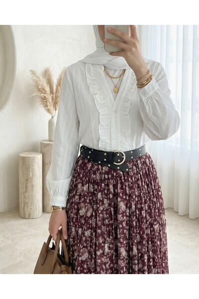 Modamorfo Oval Cut Tencel Cupra Shirt -White