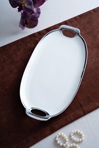 ACAR Arven Oval Silver Presentation Tray - 45 Cm.