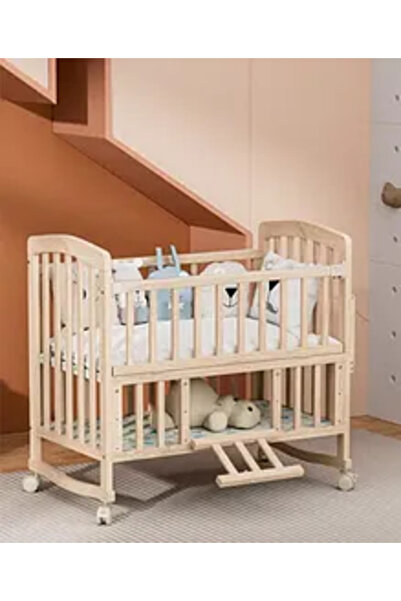Fun Moment Wooden Baby Cot with Wardrobe