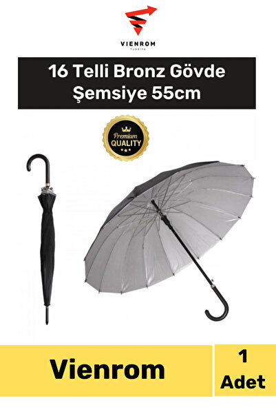 Vienrom #Şemsiye 16 Telli Bronz Gövde Şemsiye 55cm Otomatik Mekanizma Baston ...