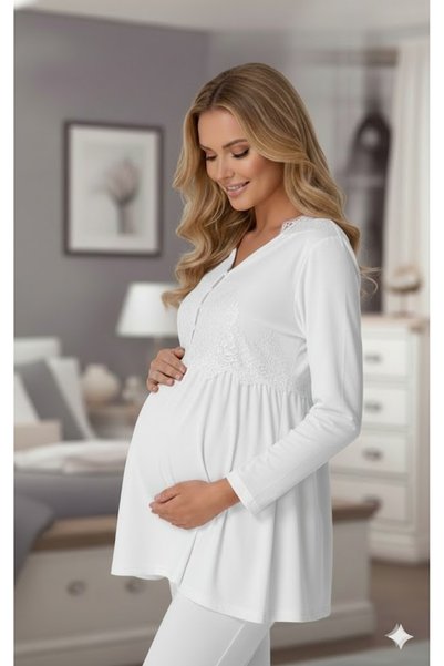 Pelin Women's Lace Maternity Maternity Pajama Set