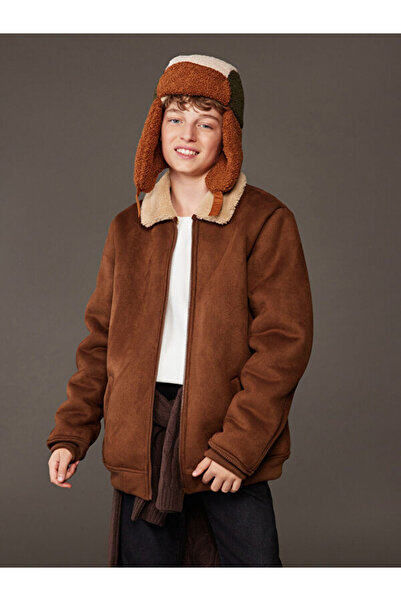 LC Waikiki Timeless Clothing & Timeless Choices Fur Collar Boys' Suede Look Coat