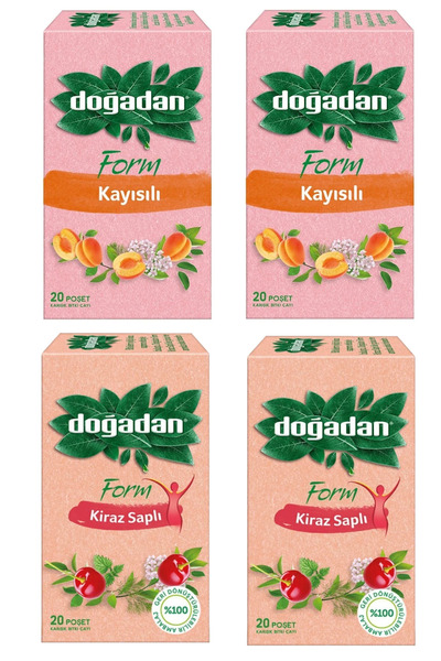 Doğadan Form Mixed Herbal Tea with Cherry Stalks and Apricots 20Pcs X 4 Pieces