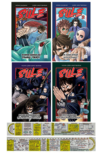 Aile Yayınları Sille 1-2-3-4 Çizgi Roman Seti + Özel Cetvel
