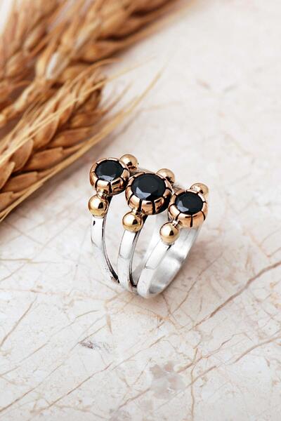 Sümer Telkari 4 Farklı Doğal Taş Seçenekli Elişi 925 Ayar Gümüş Yüzük 6003