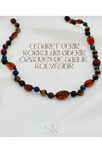 Sarıbel Kehribar 40 CM Gece korkularıından koruyan, sağlık negatif enerji kal...