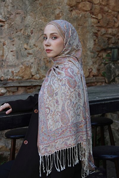 CHALE مجموعة الكشمير - شال كشمير منسوج بنقشة القرفة