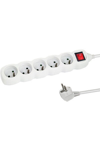 ESPERANZA 5 SOCKET 1.5M WHITE