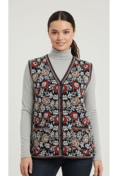 SİNAY TRİKO Women's New Snowdrop Patterned Buttoned Pocketed Knitwear Mother'...