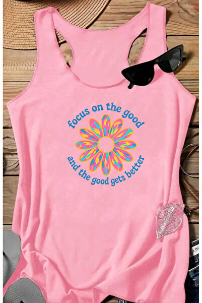 SUNFREE Focus Good Printed Women's Swimmer Athlete Cotton U-Neck Tshirt