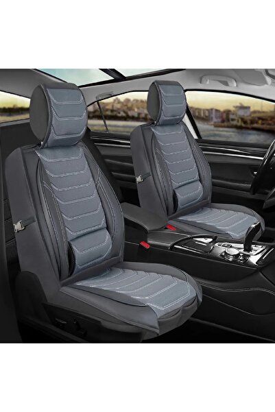 MKEXPRESS غطاء مقعد السيارة نصف جلدي متوافق مع فيات برافو، مجموعة كاملة من سل...