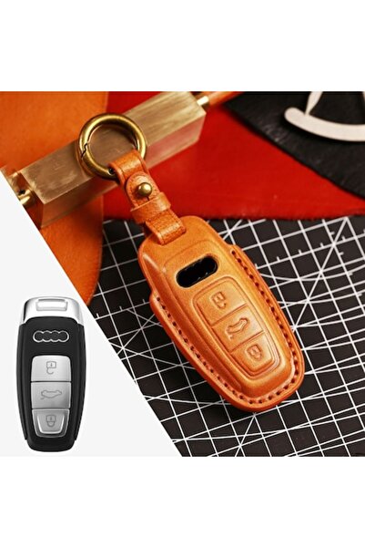 Nabi Market Premium Brown Leather Car Key Protection Case Compatible with AUD...
