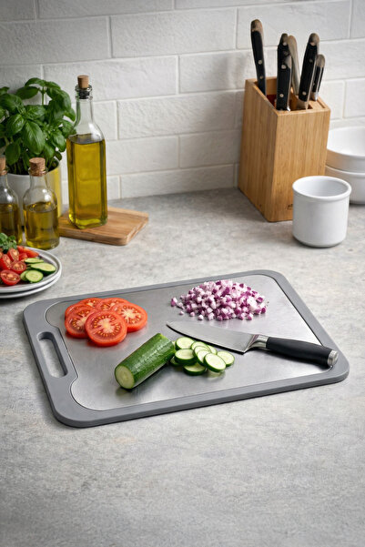 AKSESUAR EVRENİ Suvente Stainless Steel Cutting Board Anti-Mold Cutting Board