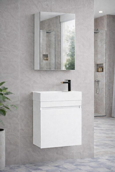 Gold Ban-yom LENA 45 BEYAZ MDF Banyo Mobilyası Seti