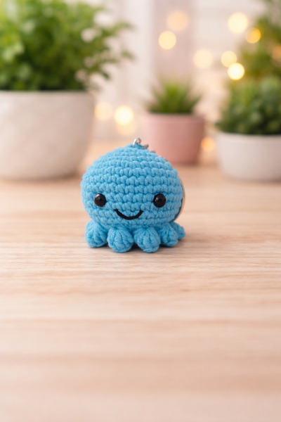 MK hobievimm Amigurumi Ahtapot Anahtarlık ( söz, nişan, kına, düğün)