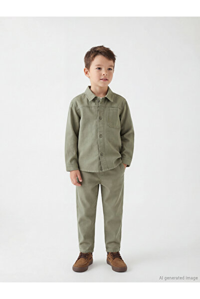LC Waikiki RMZ GİYİM FARKİLYA قميص وبنطلون من الجبردين للأولاد