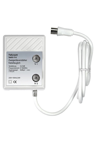 e-SWC e-SWC® TV signal amplifier, 2 outputs, 2 x 12 dB, 47 - 862 MHz